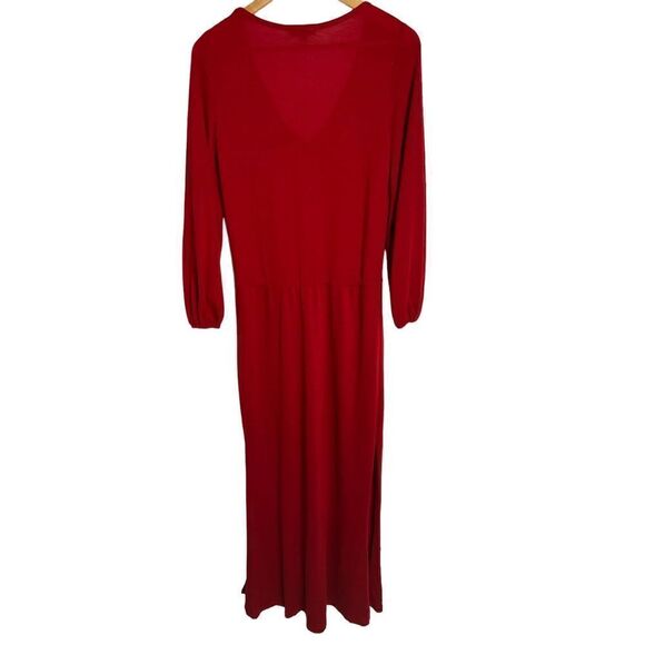 Drew anthropology red long sleeve maxi with slit - Picture 6 of 6